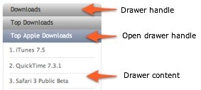 Apple downloads drawer sample